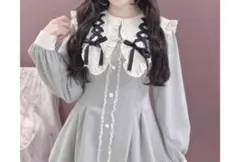 ロジータ ROJITA レースアップカラーセットアップ （グレー）