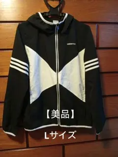 adidas neo ウィンドブレーカー 黒/白　Lサイズ
