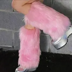 ピンクファー ロングレッグウォーマー ルーズソックス