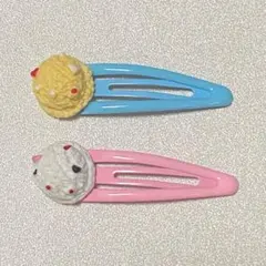 アイスクリーム　ヘアピン　ヘアアクセサリー　パッチンピン