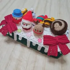 ボックスティッシュカバー　ボックスティッシュケース　あみぐるみ　クリスマス