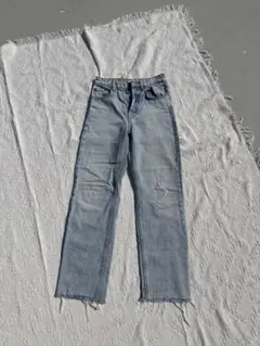 未使用タグ付 ZARA ダメージ加工 デニムパンツ ライトブルー34 - メルカリ
