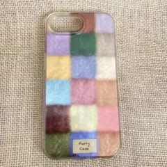iPhone16e用　スマホケース　ソフトタイプ　キラキラニット柄　プリント