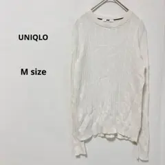 UNIQLO ユニクロ　コットンカシミヤクルーネックセーター　M オフホワイト