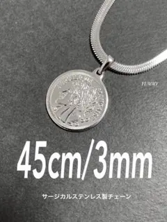 【スネークチェーン コインネックレス シルバー 45cm】ステンレス a10