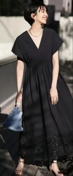 美品 MARIHA マリハ 夏の光のドレス ロングワンピース 花柄 36 洗える