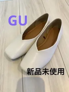 GU スクエアシフォンフラットシューズ　パンプスのサムネイル