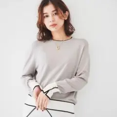 アンタイトル スパンレーヨン プルオーバーニット ライトグレー系