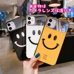 iPhone14 ケース スマイル クリア アイフォンケース 鏡面加工