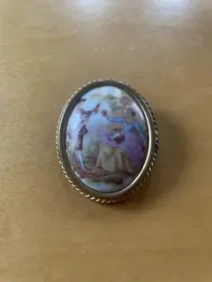 リモージュ製エナメルブローチ