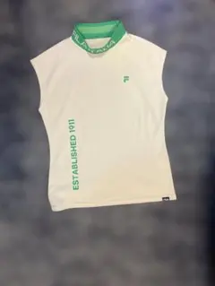 FILA ノースリーブシャツ モックネック ホワイト×グリーンのサムネイル