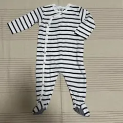 プチバトー　ストライプ柄ロンパース 長袖 足付き　74センチ