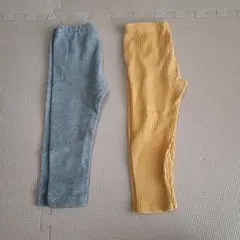 キッズレギンス グレー イエロー 2点セット
