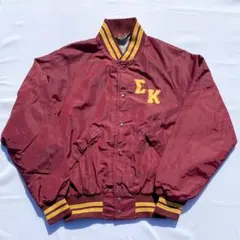 70's ナイロン　スタジャン　バーガンディ ボンバージャケット　usa製