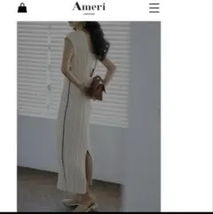 LOOP YARN BACK OPEN KNIT DRESS 《アメリ》