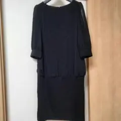 タグ付新品✨iCB シフォン フォーマルワンピース ひざ丈 七分袖 シアー