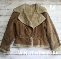 本革ショート丈ジャケットボアブルゾンWINLIT NEW YORK Mムートン