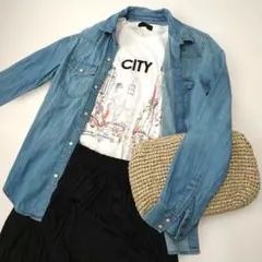 ジーナシス　長袖カットソー　ロゴT