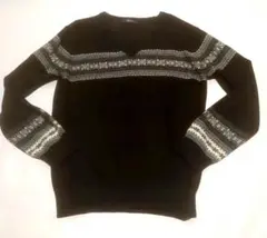 COMME CA ISM ブラック Vネック ニットセーター　薄手　L