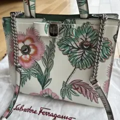 Salvatore Ferragamo フラワープリント ショルダーバッグ