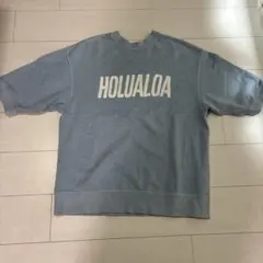 【BEAMS】HOLUALOA ロゴ　クルーネックTシャツ ブルーＳサイズ