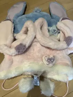 新品タグ付　スティッチ エンジェル　ファンキャップ　上海ディズニー　ポンポン帽子