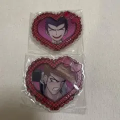ダンガンロンパ エビテン 怒り顔 缶バッジ ハート型アクリルバッジ