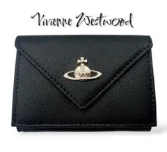 【新品✨人気】Vivienne Westwood 三つ折り財布/黒/ブラック