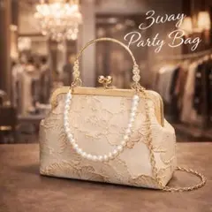 パーティ クラッチ バッグ がま口 和柄 花柄 結婚式パール 着物 フォーマル