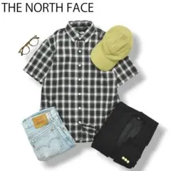 【美品】 ノースフェイス THE NORTH FACE 半袖 シャツ チェック柄