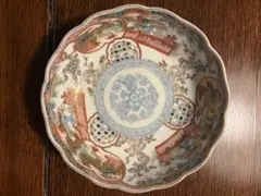 【5皿セット】古伊万里 伊万里焼 色絵 染錦 金彩 輪花鉢 17cm 骨董