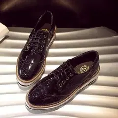 人気★レディース 革靴 ローファー ブラック●