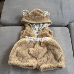 【ダッフィー風】クマ耳付きフリース着ぐるみ