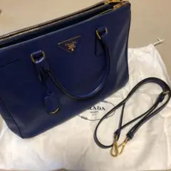 PRADA サフィアーノ　バック　ハンドバッグ ショルダーバッグ　ネイビー