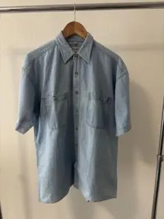 【古着】ライトブルー 半袖デニムシャツ メンズ Mサイズ