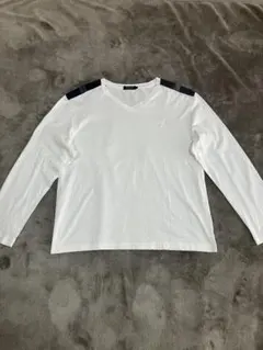 バーバリーブラックレーベルクレストブリッジ両肩CBチェック柄ロンT サイズLL