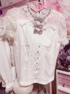 LIZ LISA フリルリボン半袖シャツ LIZ LISA - ビジューリボンブラウス新品タグ付きの通販 by はるる's