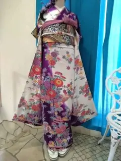 振袖フルセット、正絹振袖、成人式、重ね衿帯揚げ帯締め、西陣袋帯、襦袢