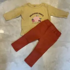 フルーツプリントTシャツとパンツセット 90.80cm