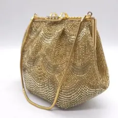 希少デザイン✨ヴィンテージ 総ビーズバッグ 鏡付き オーロラ刺繍 レトロ 希少デザイン✨ヴィンテージ 総ビーズバッグ 鏡付き オーロラ刺繍