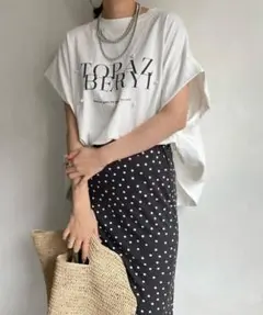 DouDou TOPAZ パールロゴフロッキーTEE