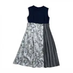 極美品✨ティティレイトヴァレット 花柄×ストライプ 切替ドッキングワンピースのサムネイル