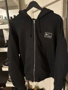 Nike Stussy コラボ ジップアップパーカー M ブラック　セットアップ
