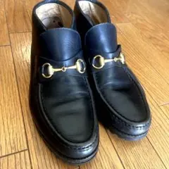 グッチ ホースビットチャッカブーツ レザー 黒 41 2/1E - メルカリ