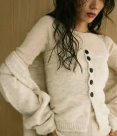 タグ付き★ensemble / ボリュームニットカーデ＆ベアビスチェアンサンブル