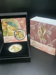 ミュシャ × 黄道十二宮 ― 双魚宮（魚座） 銀メッキ付き白銅貨 - メルカリ