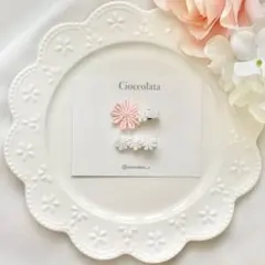 【再販❤︎】ヘアクリップ　ベビー　キッズ　ヘアピン　ピンク　リボン　花　2個セット