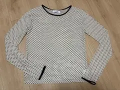 ANDSEARCH フロッキードット柄　シアートップス　アイボリー　フリーサイズ