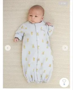 ジェイミーケイ 新生児 JKベア柄2WAYオール オーガニックコットン