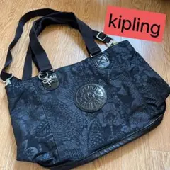新品 未使用 kipling キプリング 2way トートバッグ 黒 ブラック